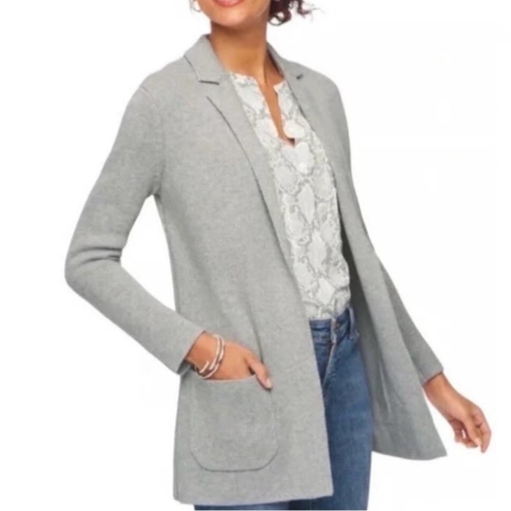 Magaschoni wool blend soft weighted blazer cardigan